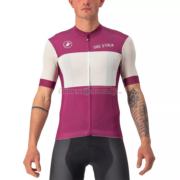 Abbigliamento Ciclismo Giro d'Italia Manica Corta 2022 Bianco Viola